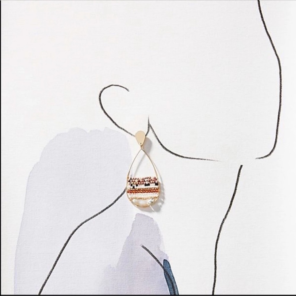 New! Anthro Julien Beaded Hoop Earrings - Picture 2 of 6